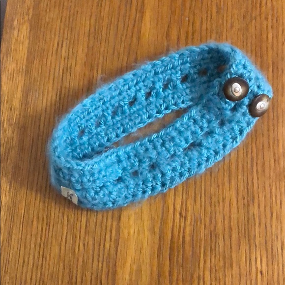 NWT-Turquoise Blue Ear Warmer w/Decorative Buttons - Picture 6 of 7